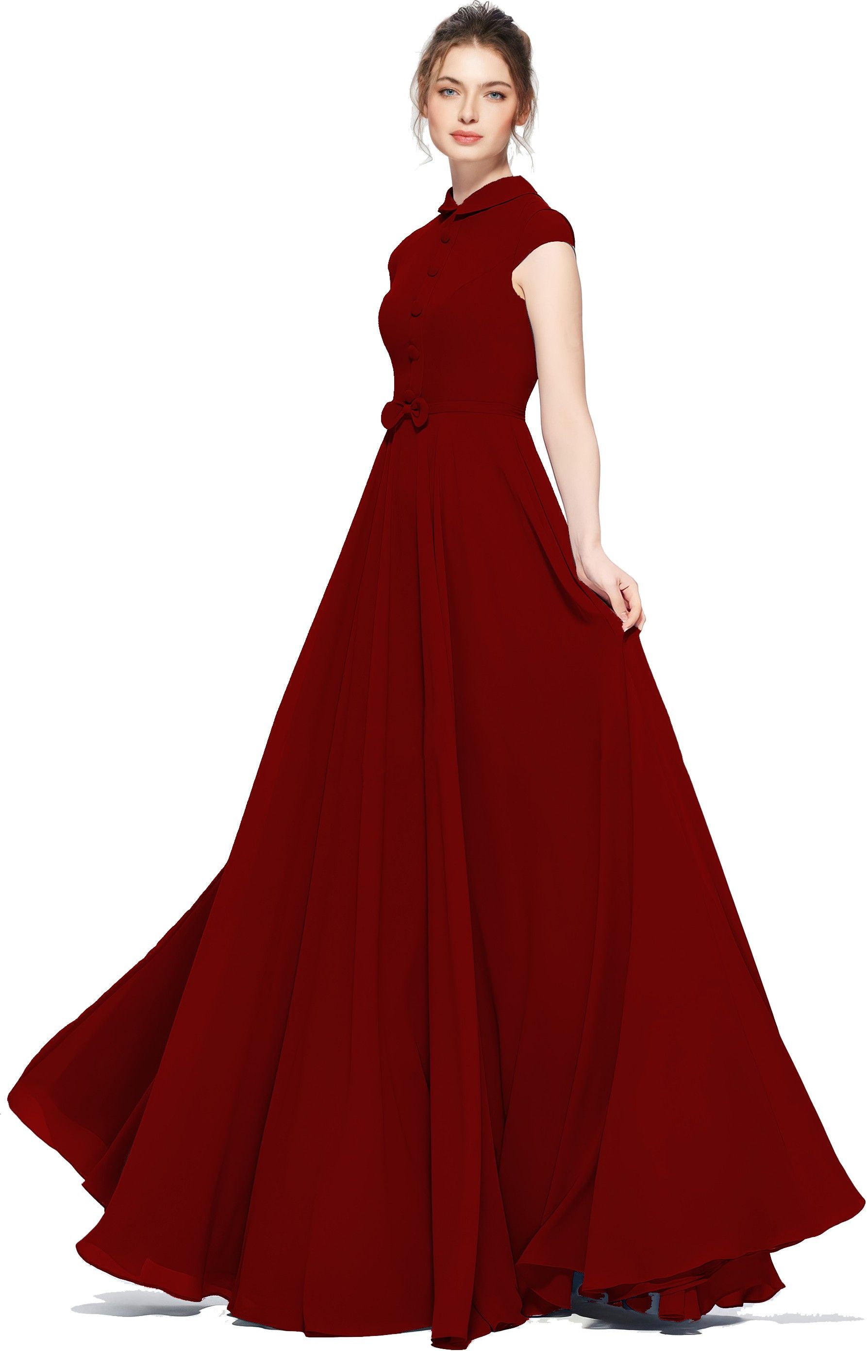 beelee typs Women Gown Maroon Maxi/Full Length Dress-picture-13