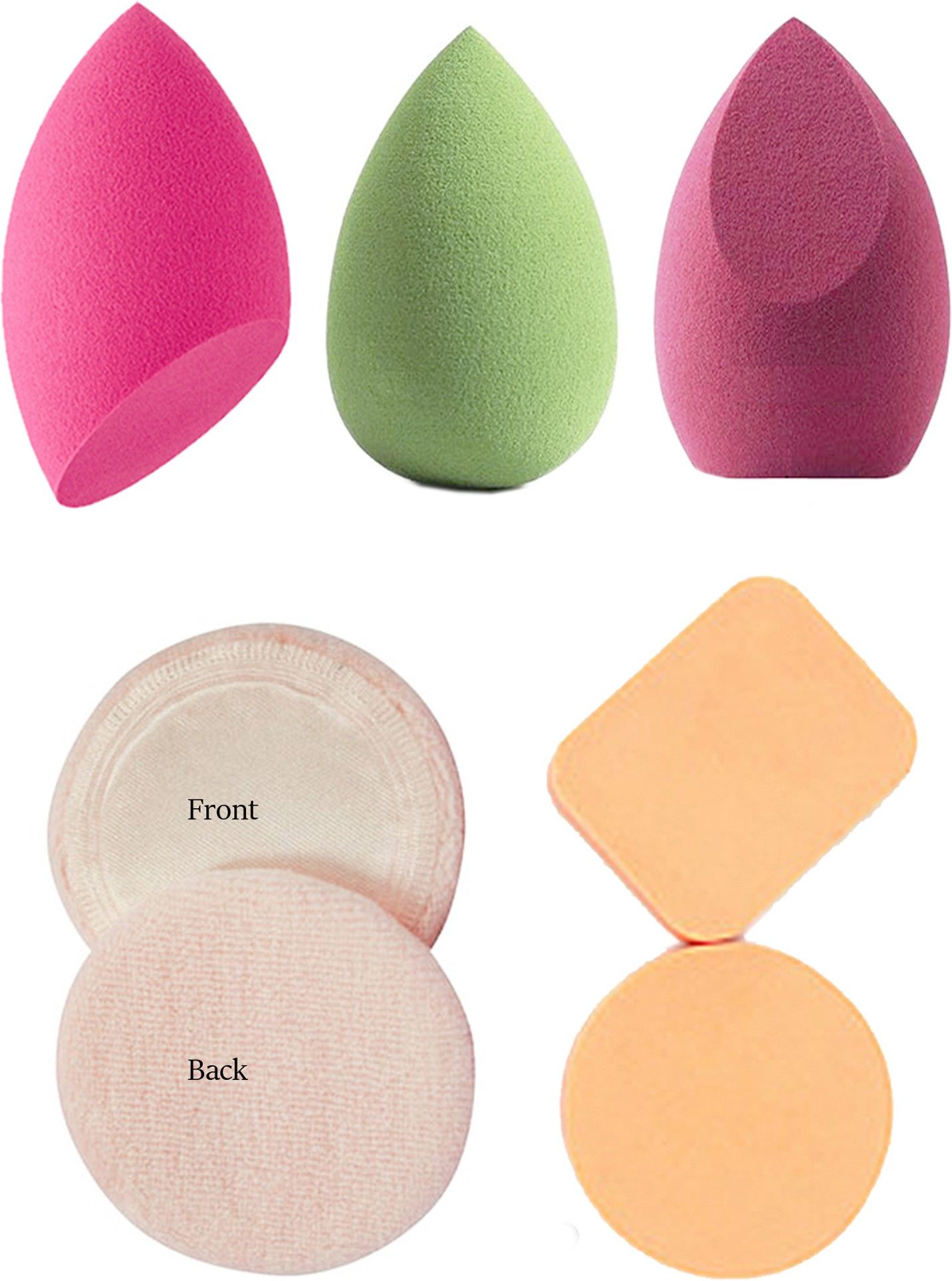 Sponge Puff Cleansing Facial Sponges Cosmetic Puff Face Cleaning Washing Puff Beauty Makeup cream, mousse, concealer .Foundation Beauty Blender (Multicolor)-image-18