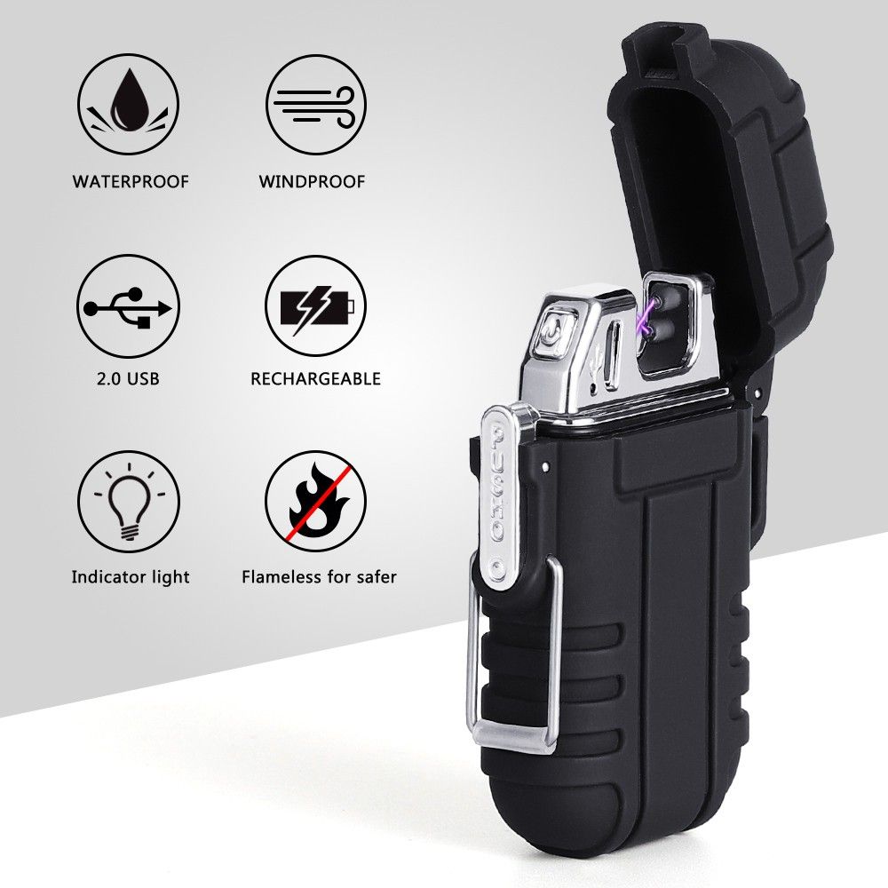 TrustShip Beautiful And Gifting Purpose For Cigarette Lovers Mini Pocket Size Lighter | No Flame | No Gas | No Smell ™Latest Brand New Waterproof Double Arc Plasma Lighter | Flameless And Windproof Lighter Cigarette Lighter-image-19