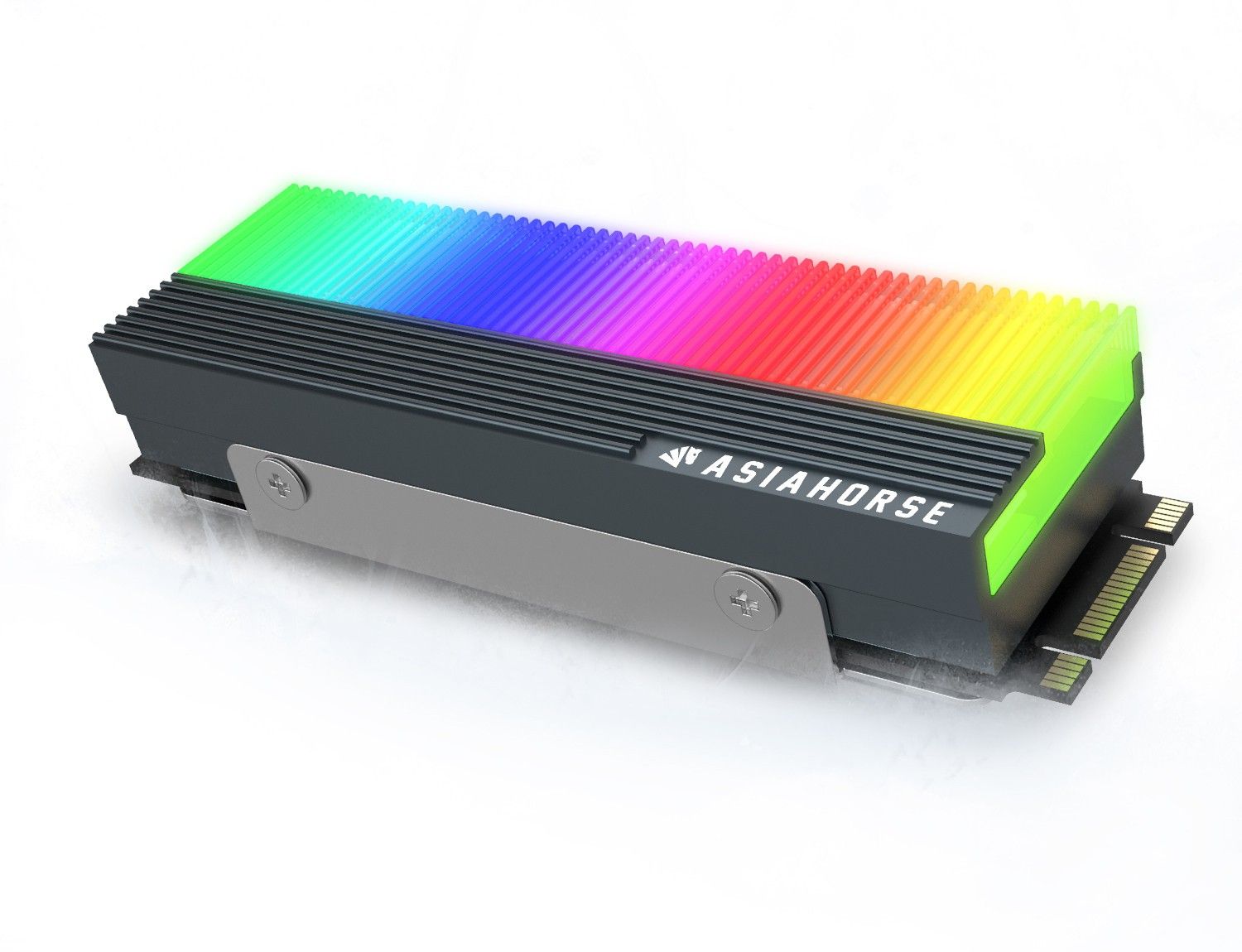 AsiaHorse M.2 SSD Heatsink ARGB NVMe Radiator Aluminium Alloy Heatsink for M.2 2280 SSD with Three Thermal Cooling Pads for Samsung EVO & EVO Plus, Western Digital, Crucial and More Others M.2 Cooler-image-31