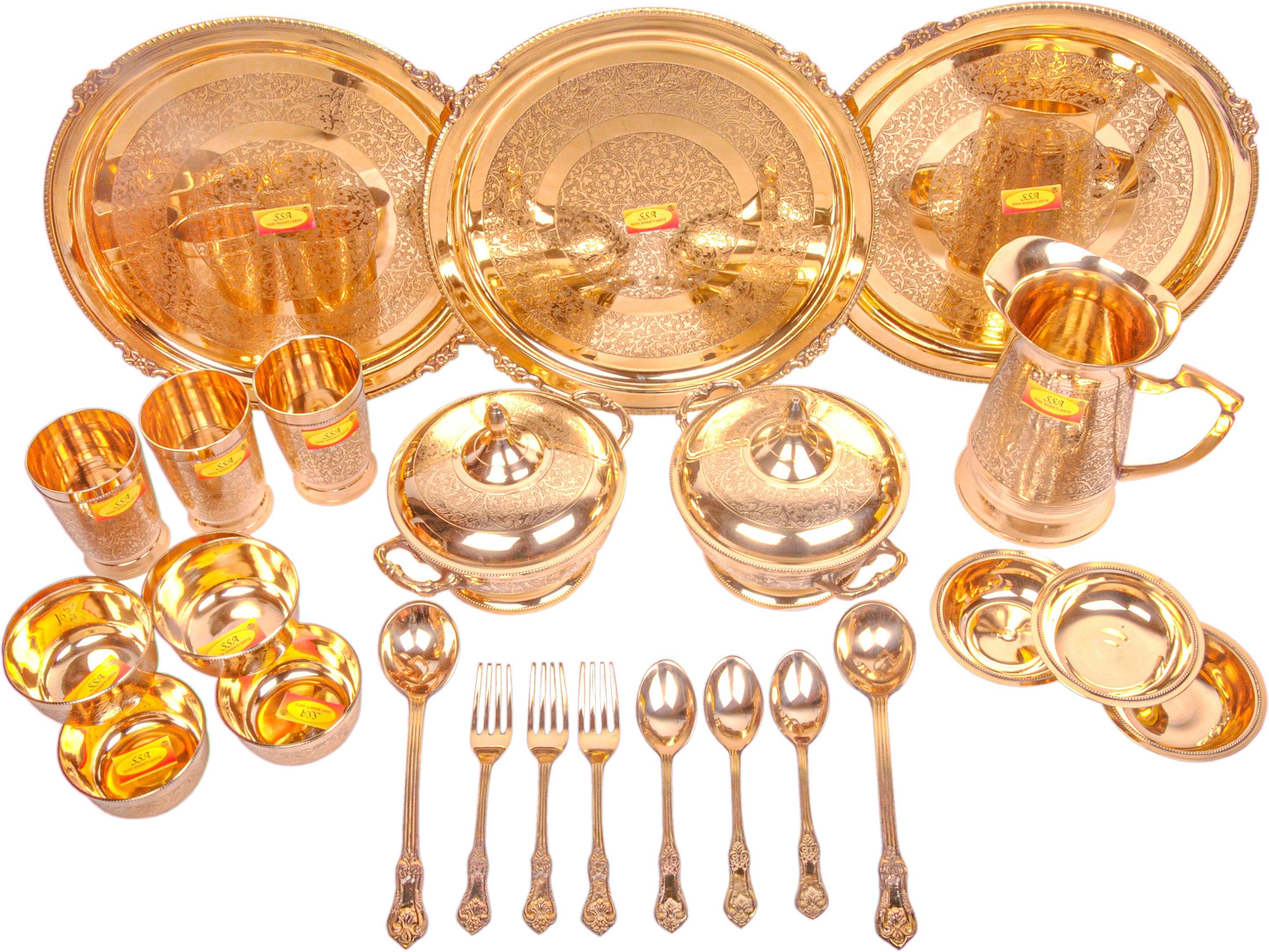 shivshakti arts Pack of 26 Brass Dinner Set-picture-13
