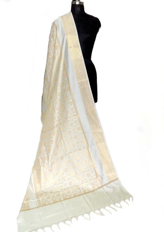 the sdf india Art Silk Woven White Women Dupatta-picture-17
