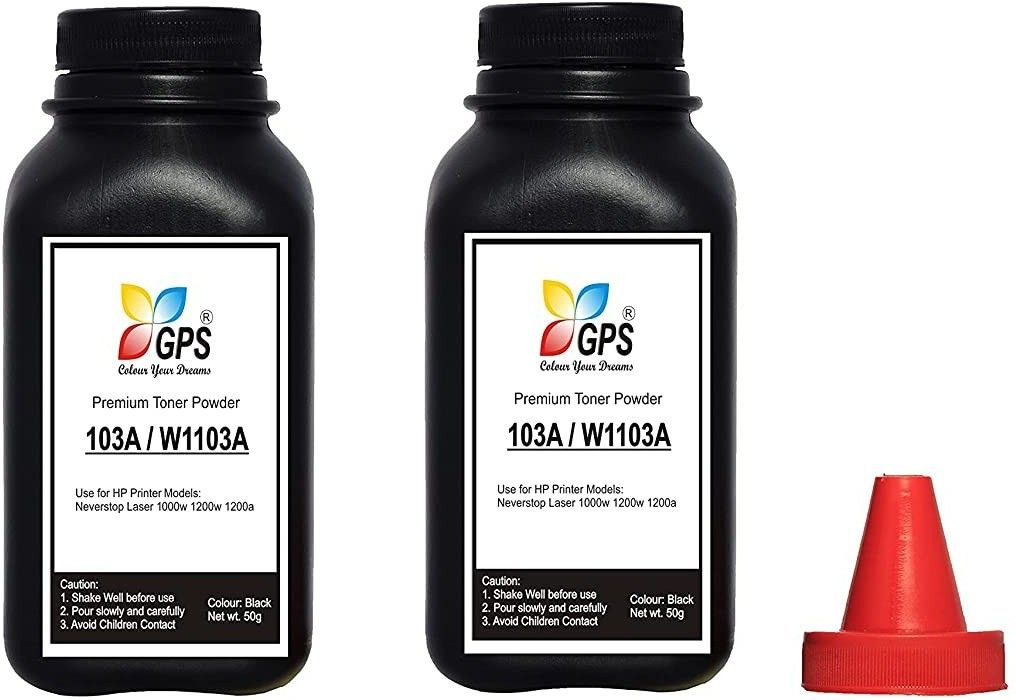 GPS Colour Your Dreams 103A / W1103A Laser Toner Powder Refilling For Comptible Neverstop Laser 1000a / 1000w / MFP 1200a / 1200w Pack Of 2 Bottle With Nozzle 50gm Each Black Ink Toner Powder-image-31