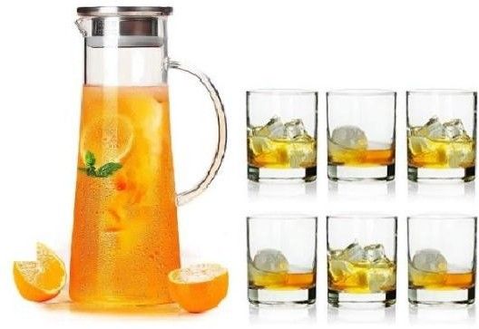 Water Juice glass jug set jug capacity 1300ml glass capacity 200 ml Jug Glass Set Jug Glass Set-image-47
