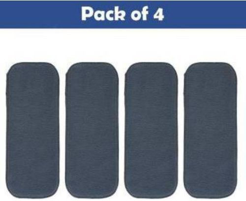 fabus india High Quality Inserts Liners Cloth Diaper Nappy Reusable Washable for Baby Pad Diapers Charcoal Color - S - M (4 Pieces) () image 1