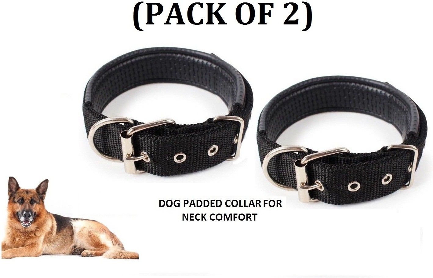 Premium Quality Pack of 2 Dog Collar+Collar For All Large Breed Dogs. Dog Everyday Collar-image-9