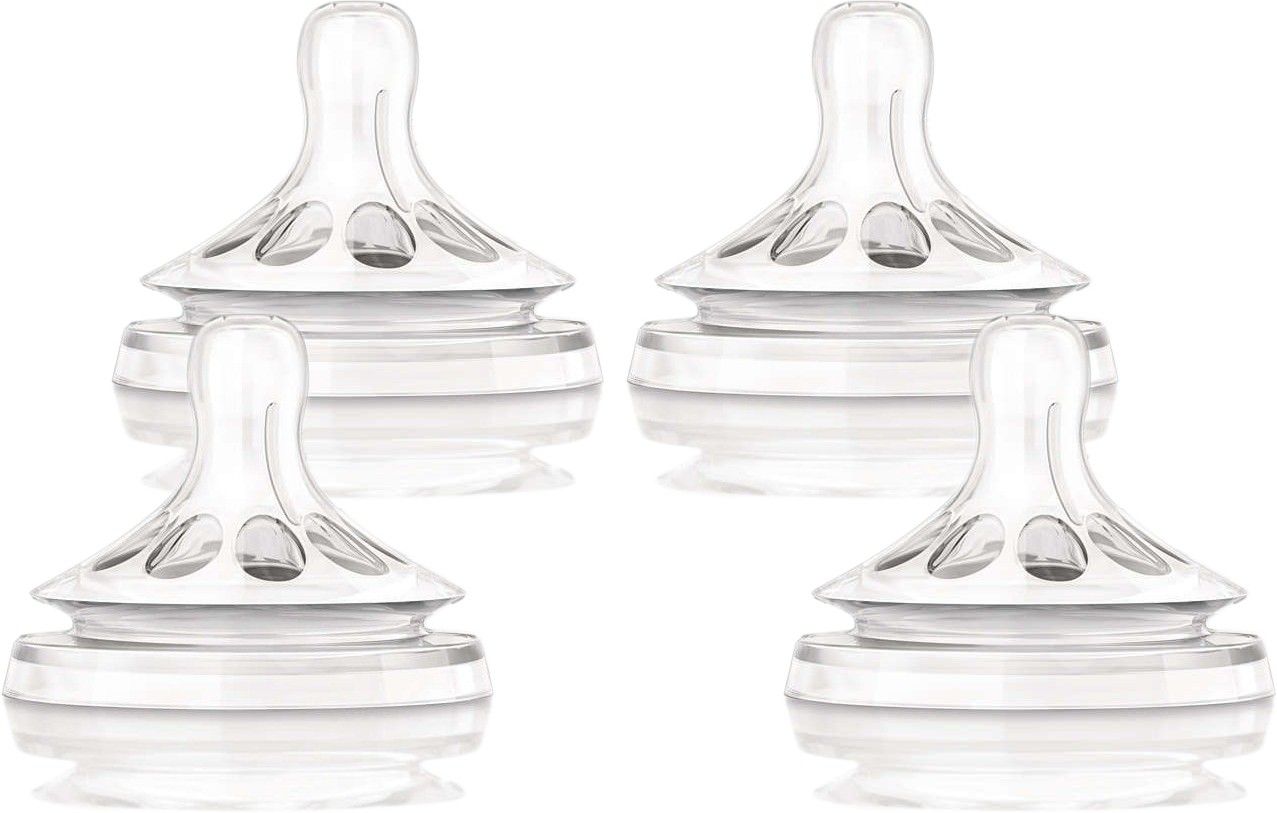 BPA-Free Natural Feeding Nipple for Newborns Babies Compatible with Philips Avent (Transparent) (Natural Feeding Nipple (Pack of 4), Medium) New Born Flow Nipple-image-6