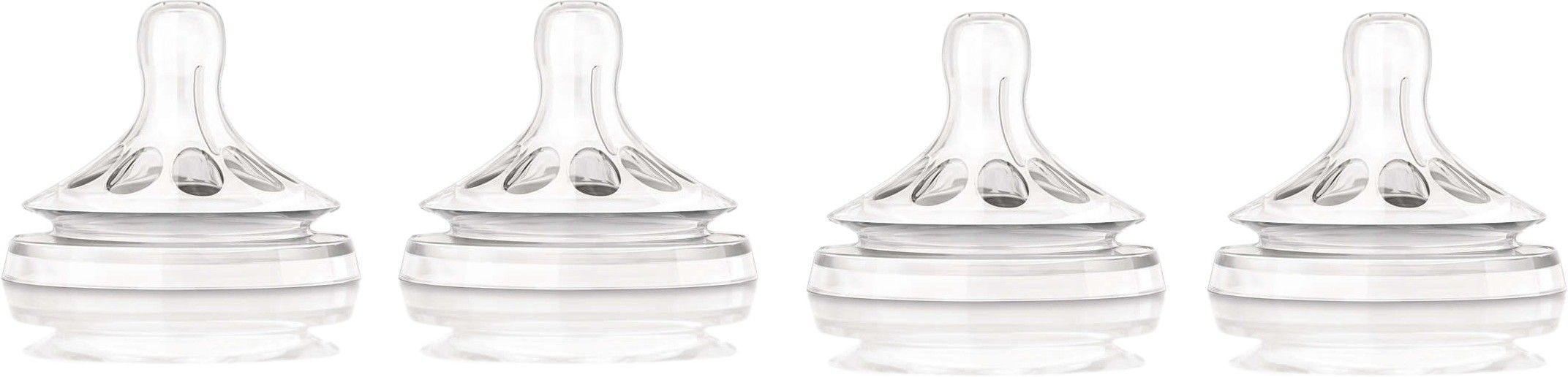 BPA-Free Natural Feeding Nipple for Newborns Babies Compatible with Philips Avent (Transparent) (Natural Feeding Nipple (Pack of 4), Large) New Born Flow Nipple-image-4