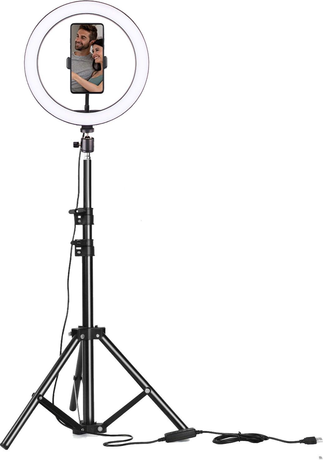 Wrapo 10 Inch Selfie Ring Light Tripod Kit, Phone Holder, Aluminum Stand Extends to 50", USB Powered, Compatible with iPhone & Android, 3 Color Modes, Video, Photos, Makeup, TikTok Ring Flash-image-21