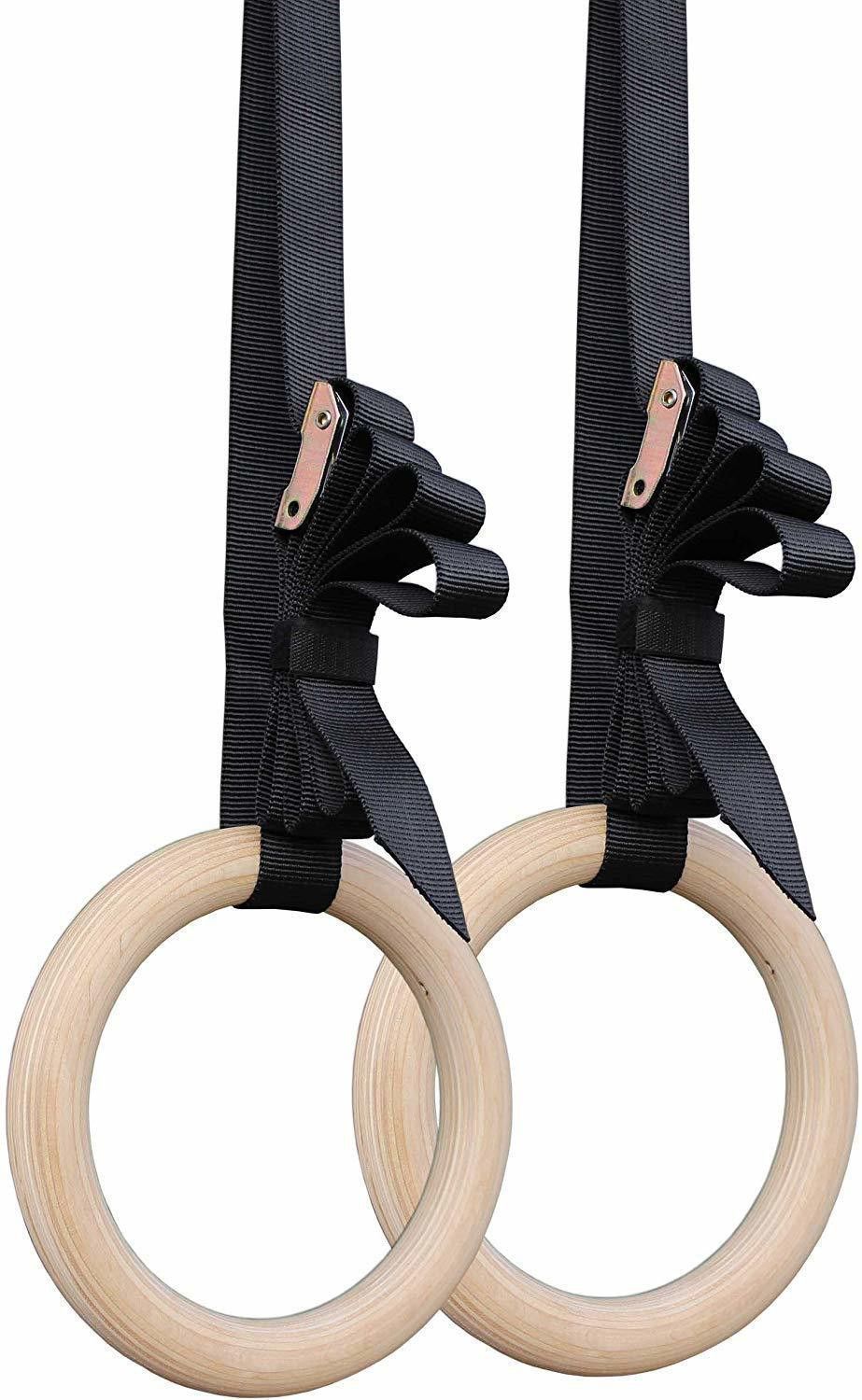 Crossfit Equipment Olympic Rings Wooden Rings parallettes Gym Rings Gymnastics Pilates Ring