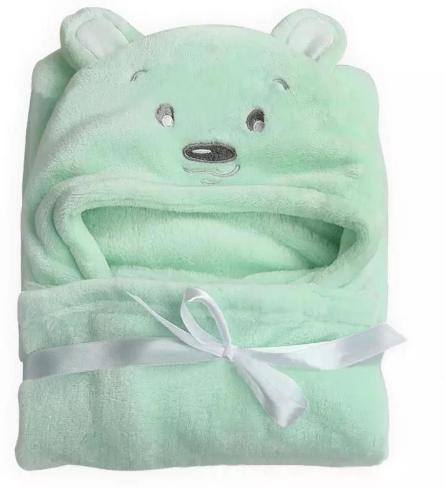 Cartoon Single Hooded Baby Blanket forAC Room