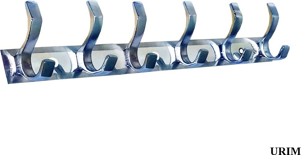 urim Stainless Steel 6 Pin Cloth Hanger Wall Mounted Bathroom Cloth Hanger,Coth Wall Hook,Door Hooks Rail for Hanging Keys,Clothes,Towel (Pack of 1) Door Hanger-picture-14