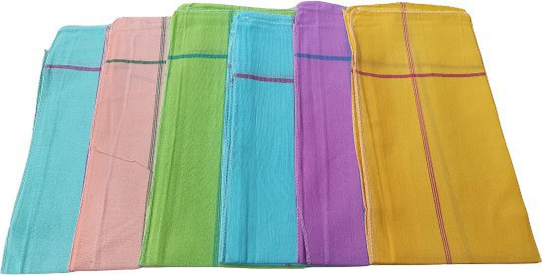 GOPAL HANDLOOMS Khadi Cotton Handkerchiefs - Pack of 12 -Plain Color 24 * 24 inches XXL King Size. 100% Pure Cotton ["PLAIN MULTICOLOR"] Handkerchief-picture-22