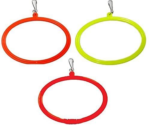 maq Big Sized Bird Toys & Swings for Love Birds, Parrot, Parakeet, Budgie, Cocktail pet Birds. 3 Bird Swing in Multicolor with SS Hook – for Medium to Large Size Birds (5.75 inch) Plastic Tough Toy For Bird-picture-13