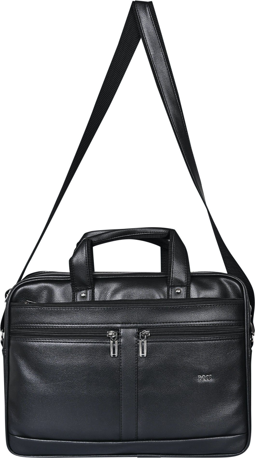 Black Men Messenger Bag - Extra Spacious True Elegance 16 inch Messenger Shoulder Bag for Men Women |office shoulder bag for men | side bag for men |mens leather file bag | leather messenger bags |laptop bag 15.6 inch | corporate gift item men | laptop bags | Daily Use Travel File Bag.-image-2