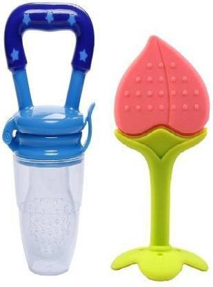 BABY Combo Pack of Fruit Feeder Pacifier & Baby Finger Brush with Tongue Cleaner||Silicone Fruit Nibbler|| Silicone Baby Brush|| Baby Tongue Cleaner||100% BPA Free(Combo Pack of 2) Teether and Feeder (White) Soother-image-33