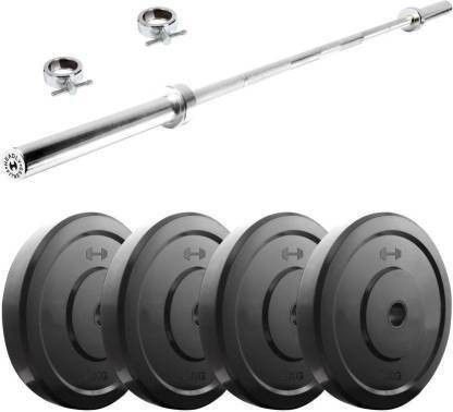 12 kg 12 kg 3kg Each PVC 4 Plates With 3 Feet Straight Bar Home Gym Combo