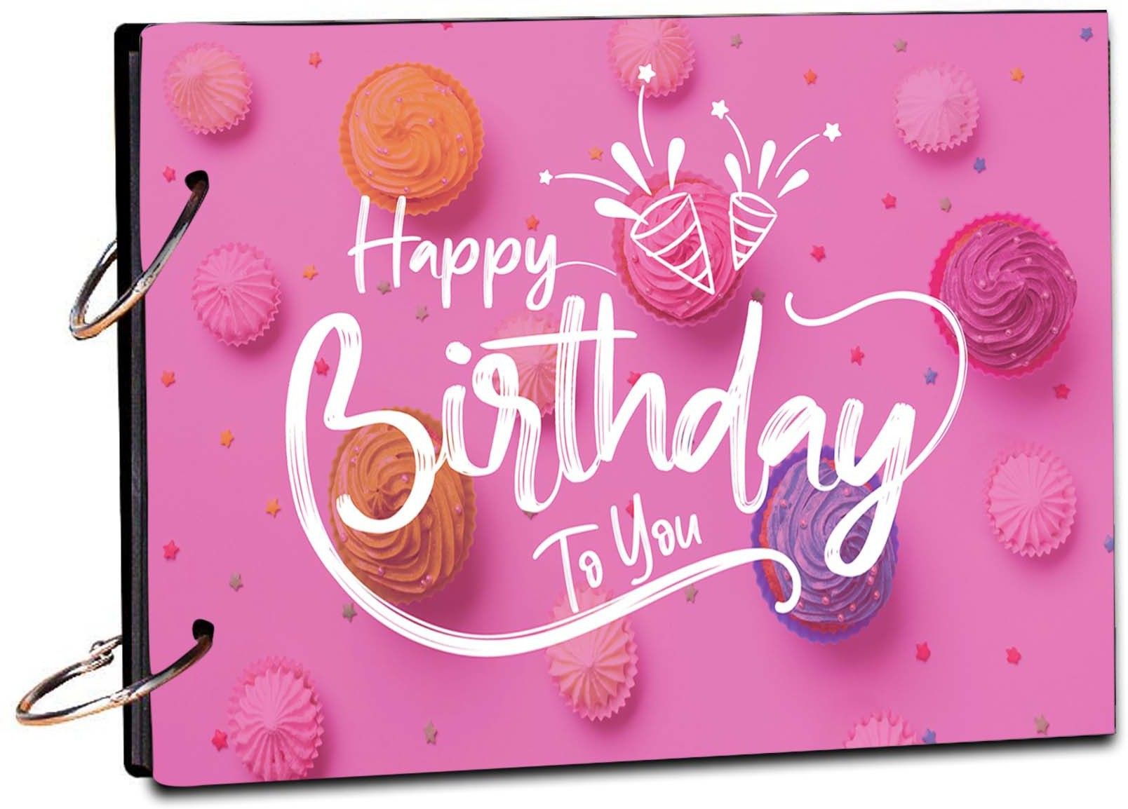 bpdesignsolution Happy Birthday Pink Background Scrap Book Photo Album Size 8.5x6 inch 20 sheet Theme,Scrapbook Kit-picture-18