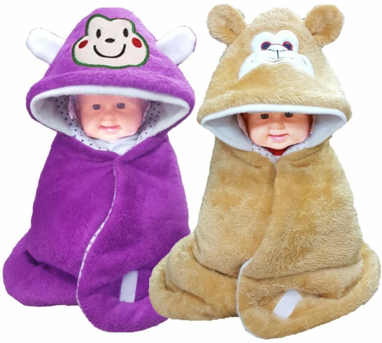 brandonn Printed Single Hooded Baby Blanket forMild Winter-picture-17