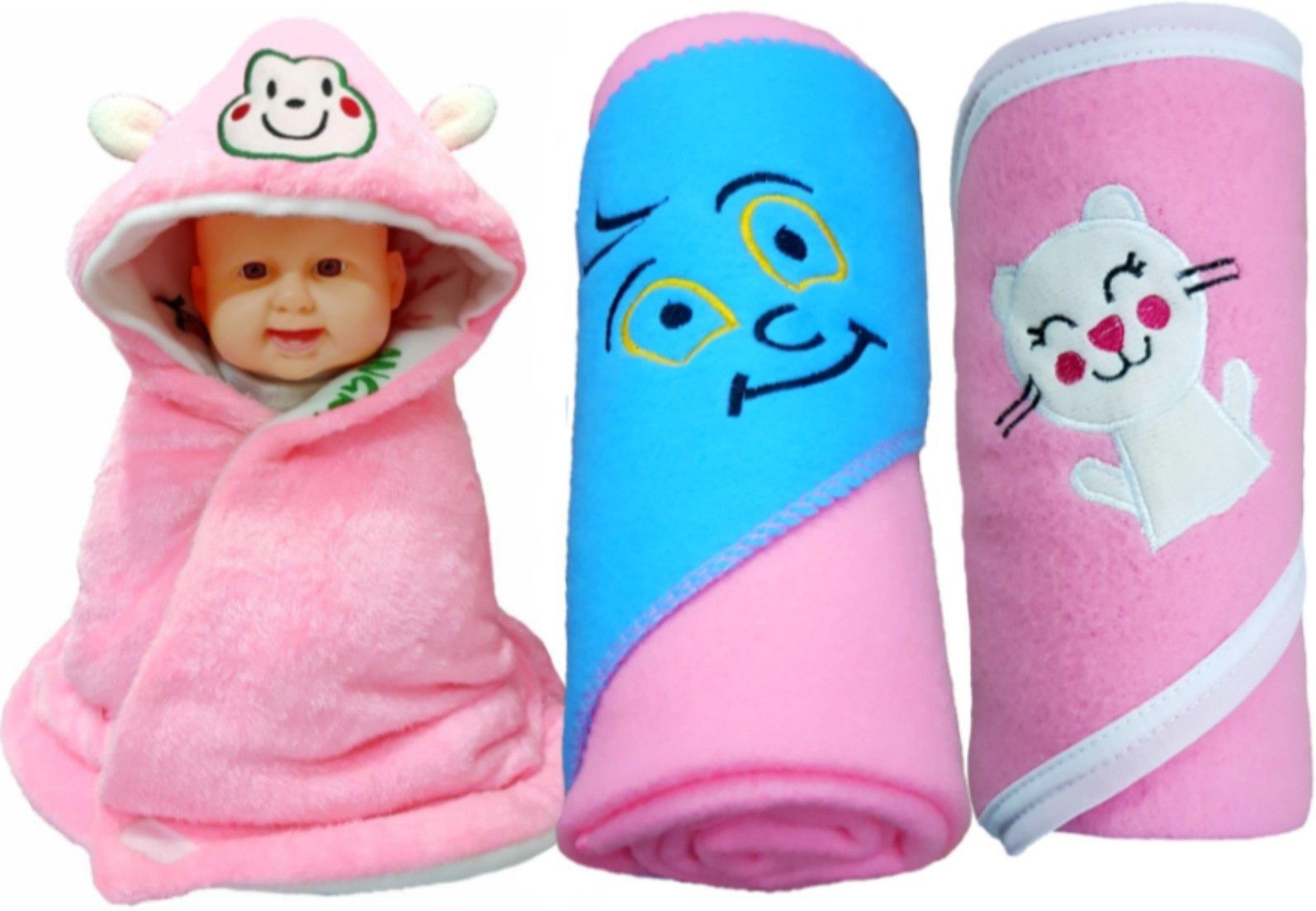 Animal Single Hooded Baby Blanket for Mild Winter