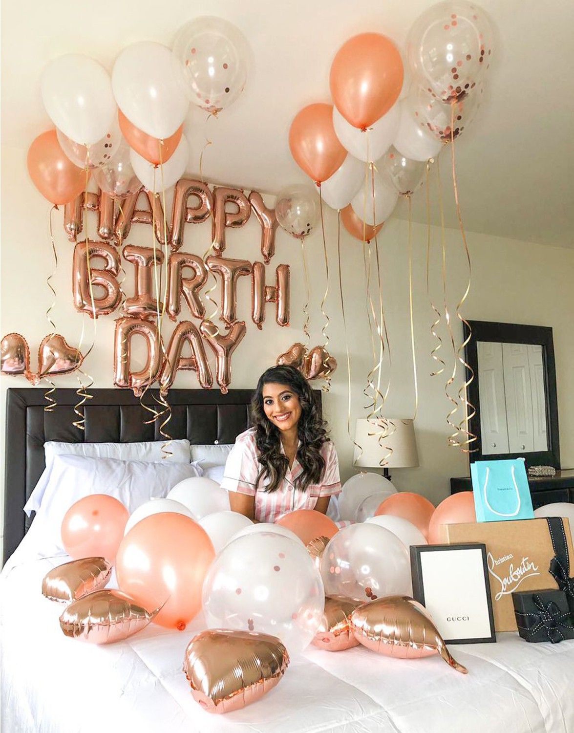 cherishx.com Solid Rosegold Birthday Decoration Party Supplies Kit – Pack of 55 – Happy Birthday Foil, Heart Shape Foil, Confetti, Metallic & Latex Balloons - for Husband, Wife, Boy, Girl Balloon-picture-41