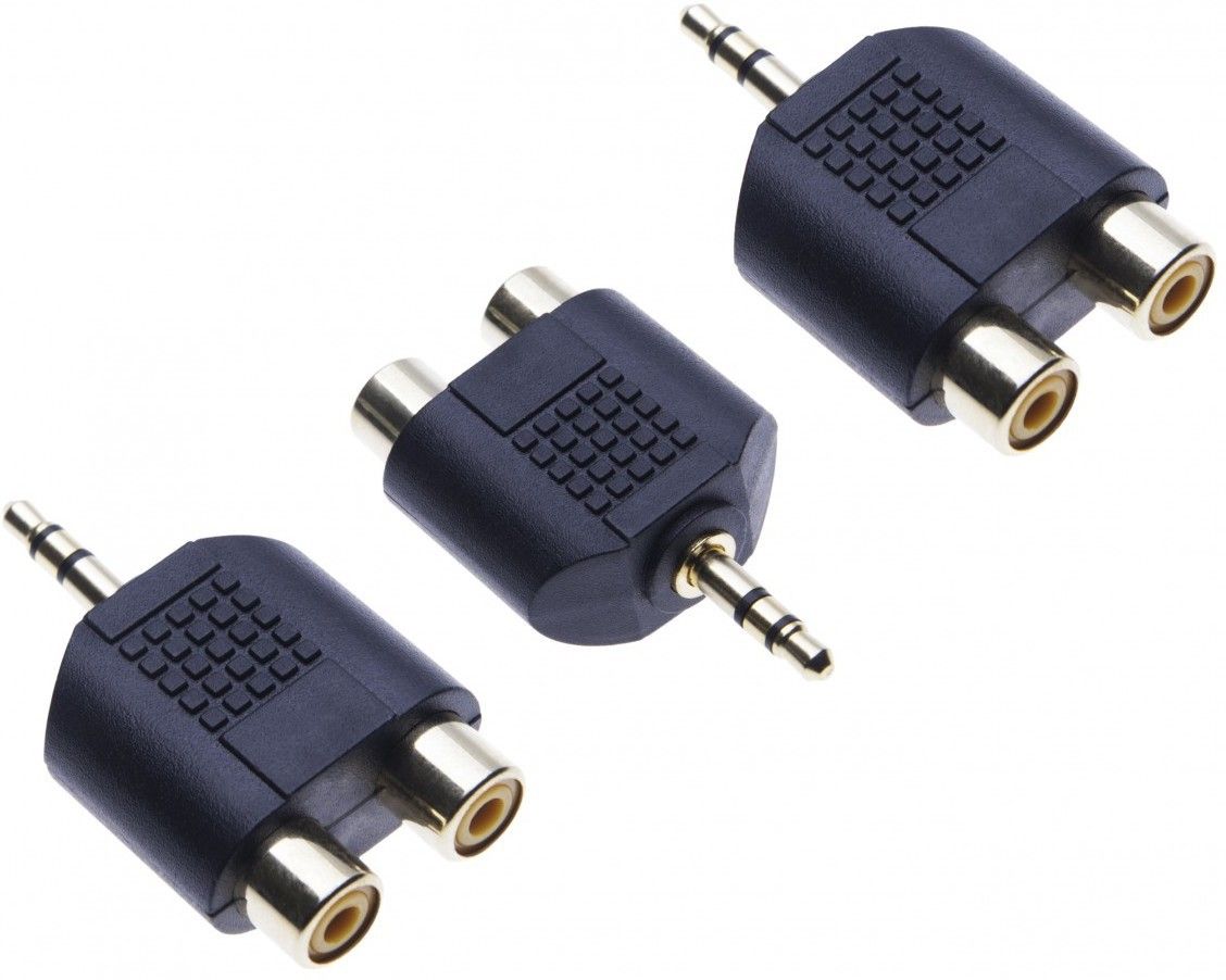 Technology Ahead Black COMPLITABLE WITH 2 RCA Female to 3.5mm Aux Stereo Male Jack Connector Phone Converter-picture-13