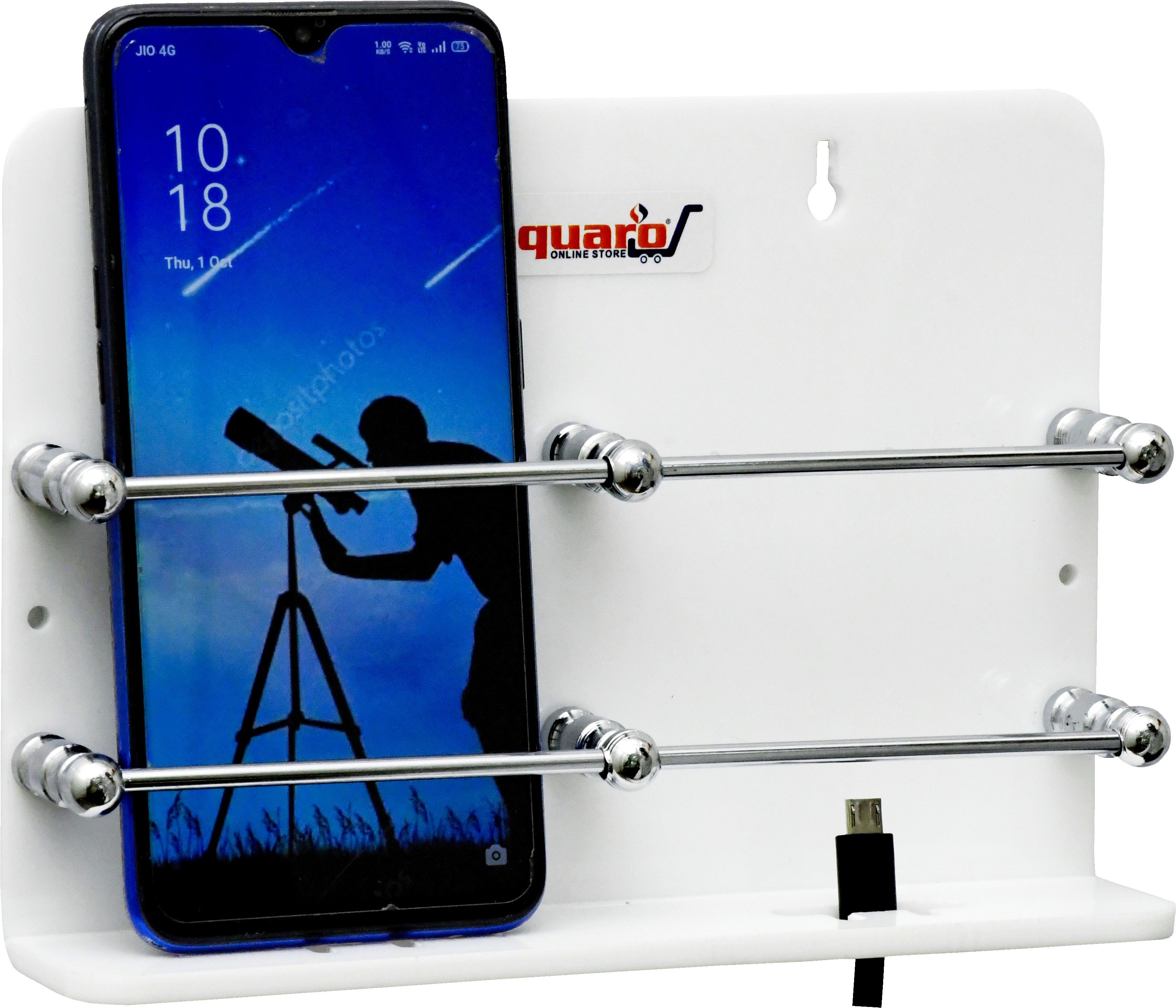 SQUARO ONLINE STORE High Grade Acrylic Double Mobile Stand Dual Phone Charging Holder TV AC Remote Stand for Home ( White, Pack Of 1 ) Mobile Holder-picture-18