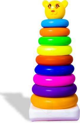 Smiley Stacking Toys Teddy Rings for Kids Multi Color, Non Toxic Plastic-image-8