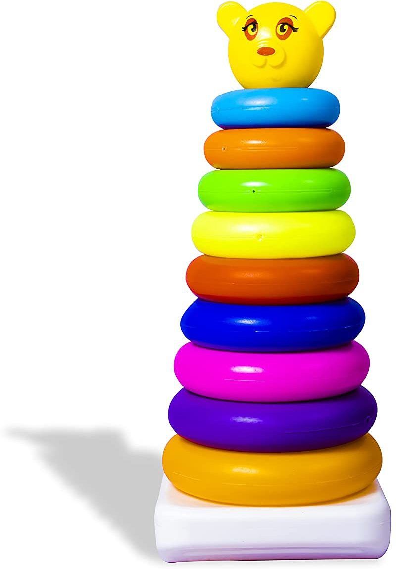 9 Pcs Stacking Teddy Plastic Rings, Educational Rings Tower Set For Kids-image-4