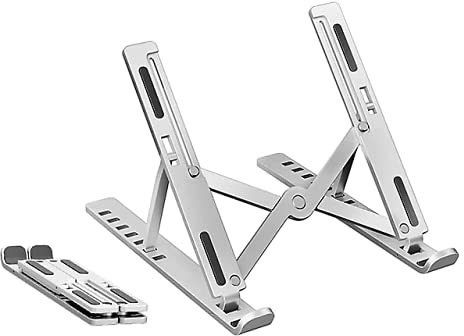 SEAVOKES NEW Aluminum Alloy Adjustable, Portable, Foldable, Ergonomic, Tablet Laptop Stand_01 Laptop Stand NEW Laptop Stand,Adjustable Laptop Stand,Aluminum Laptop Stands,Ergonomic Laptop Stands Compatible with MacBook Air Pro,Lenovo More 10-15.6" Laptops (Silver) Laptop Stand-image-47