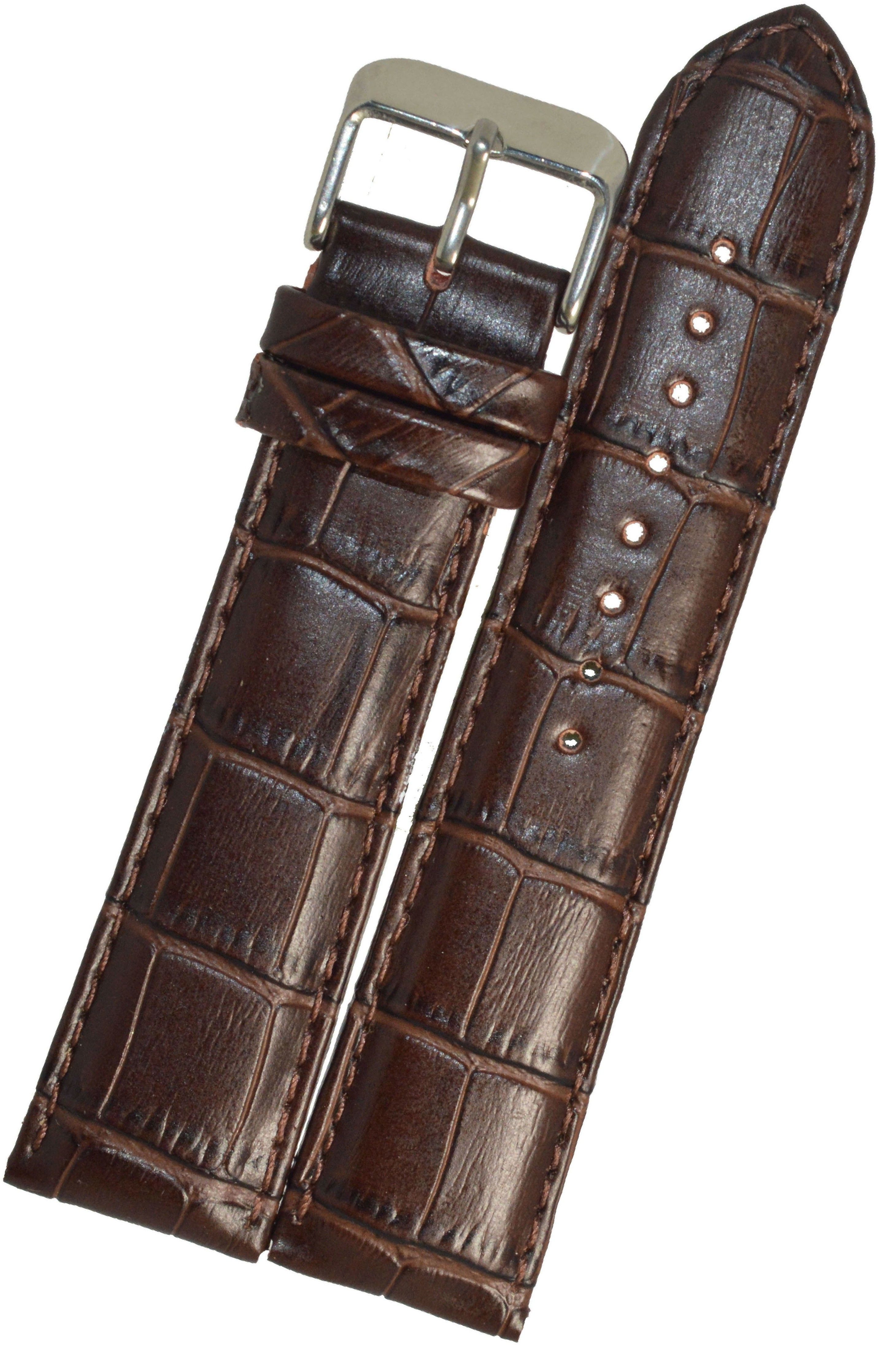 SuruRetail D6278 Croco Padded Ogive Tip 20 mm Genuine Leather Watch Strap-image-43