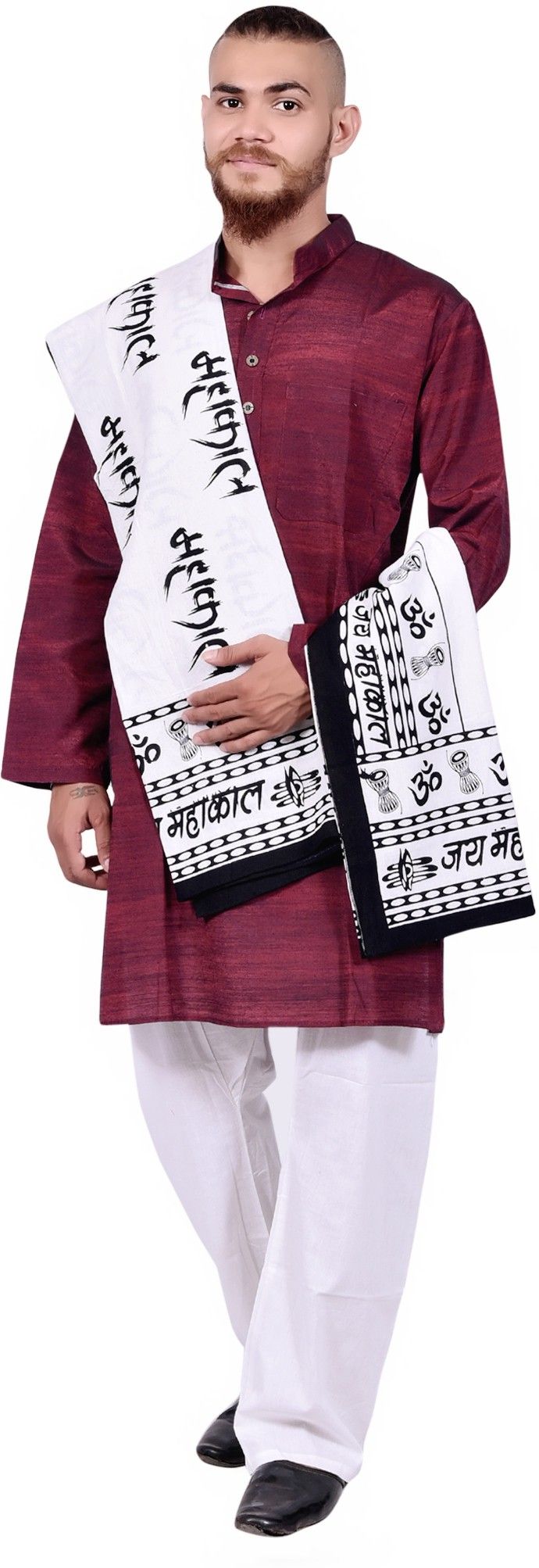 Pure Cotton Printed White Men Dupatta-image-16