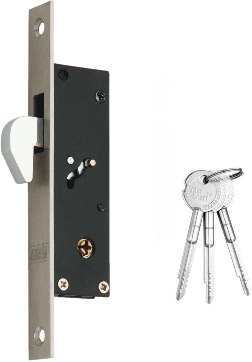 150 mm Steel Key Hook Lock for Sliding Door/Wardrobe with 3 Star Keys Lock