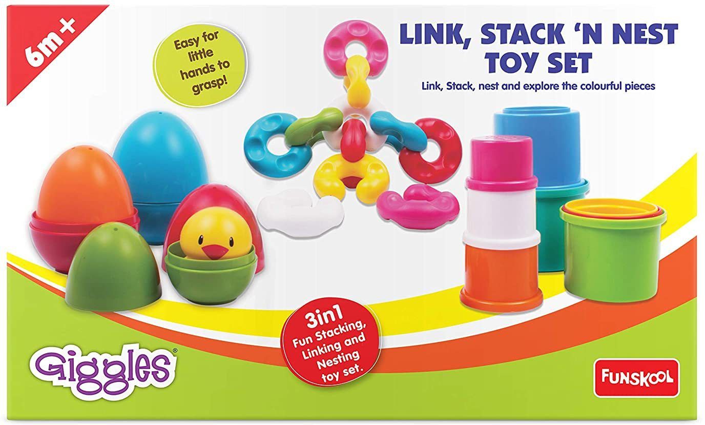 Link, Stack and Nest Toy Set,Multicolor