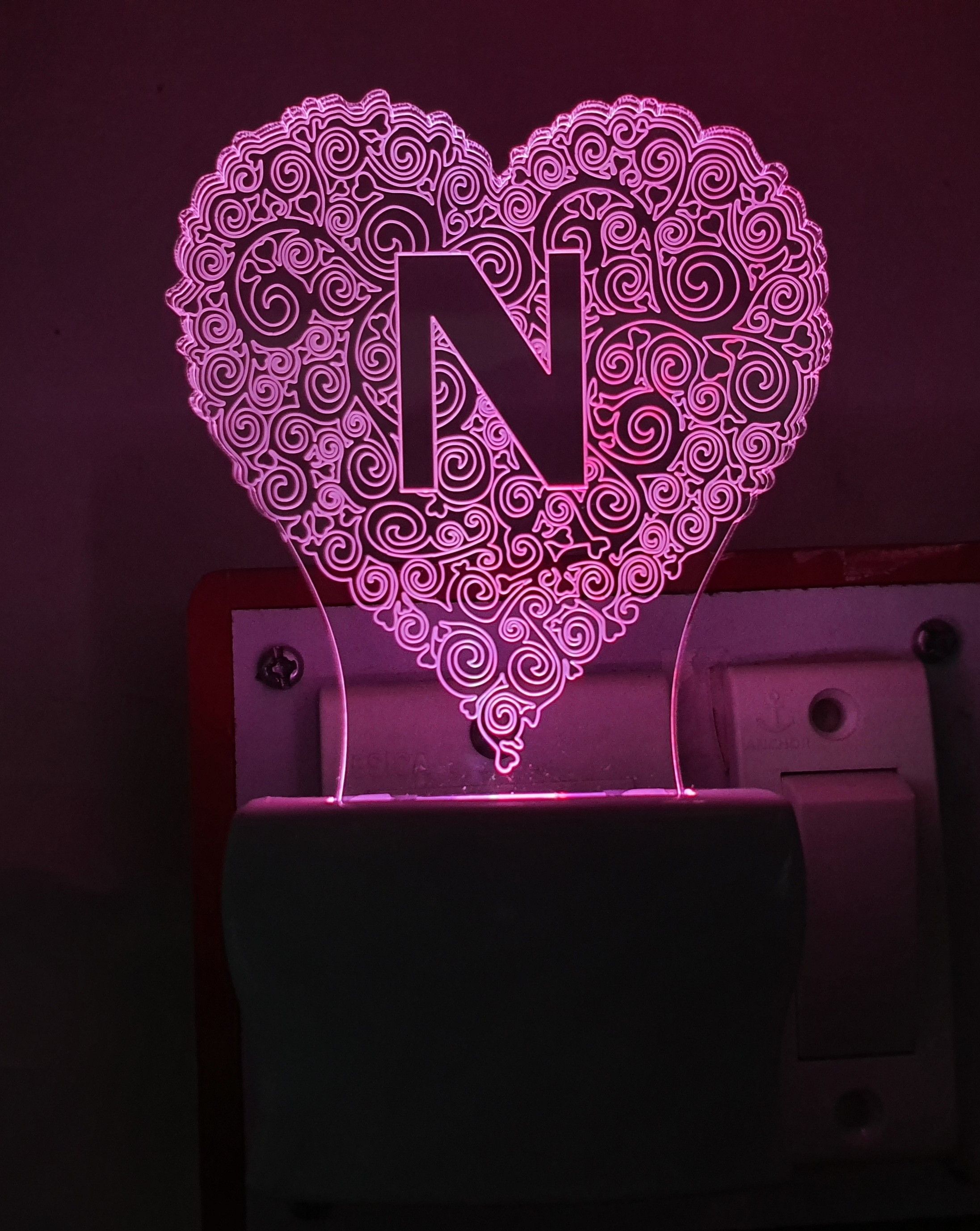 ukani 3D Illusion LED Light Night Lights for 7 LED Colors Changing Lighting Touch USB Charge Table Desk Bedroom Decoration Decorative Lighting Gifts for Boys Girls Kids Baby Friends ALPHABET N Night Lamp ( 10 cm, Multicolor ) Night Lamp ( 5 cm, Multicolor ) Night Lamp-picture-42