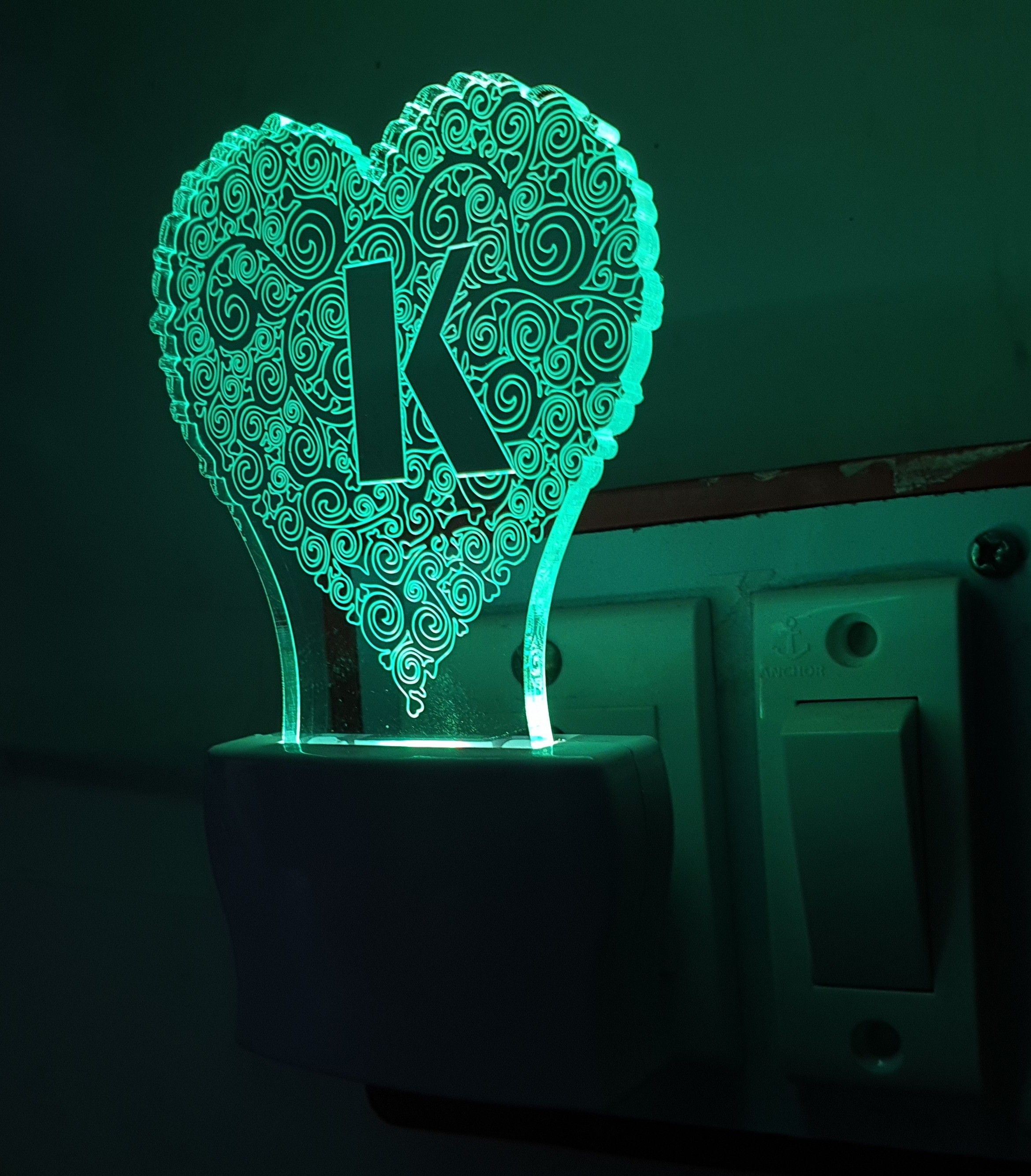 3D Illusion LED Light Night Lights for 7 LED Colors Changing Lighting Touch USB Charge Table Desk Bedroom Decoration Decorative Lighting Gifts for Boys Girls Kids Baby Friends ALPHABET K Night Lamp ( 10 cm, Multicolor ) Night Lamp ( 5 cm, Multicolor ) Night Lamp-image-42