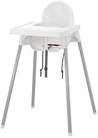 Ikea ANTILOP Highchair for kids with Tray, White, Silver-Colour