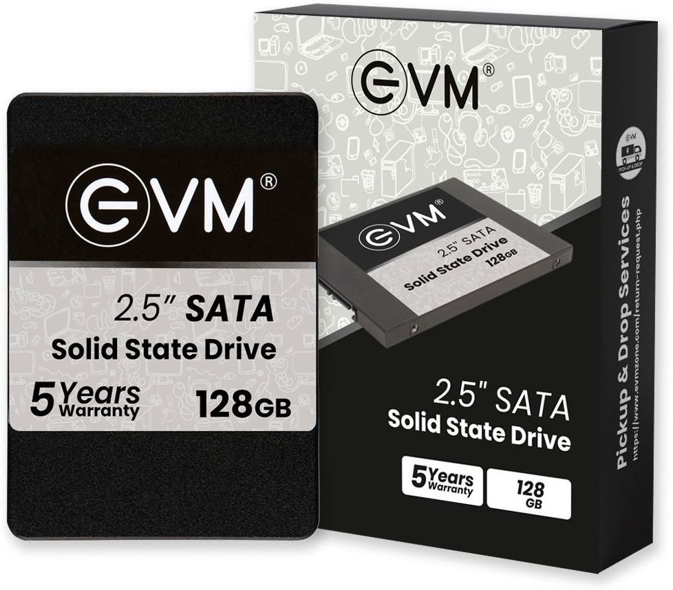 EVM 2.5" inch SATA. SSD 128 GB Laptop, Desktop, All in One PC's Black SATA Internal Solid State Drive (SSD) (128GB SSD 2.5" INCH SATA)