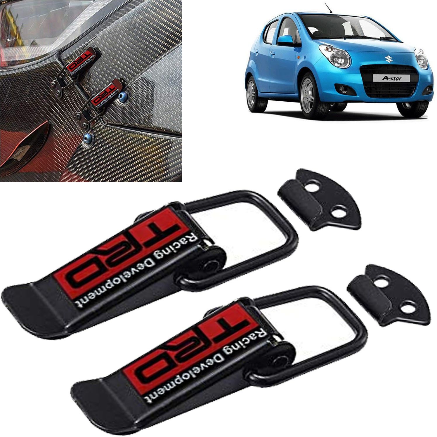 Metal Bumper Hook Lock Clip Black Red For A-Star_TRD139 Locking Carabiner-image-22