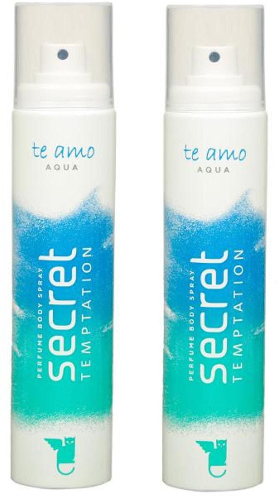 secret temptation Te Amo Aqua Perfume Pack of 2 Deodorant Spray - For Women-picture-18