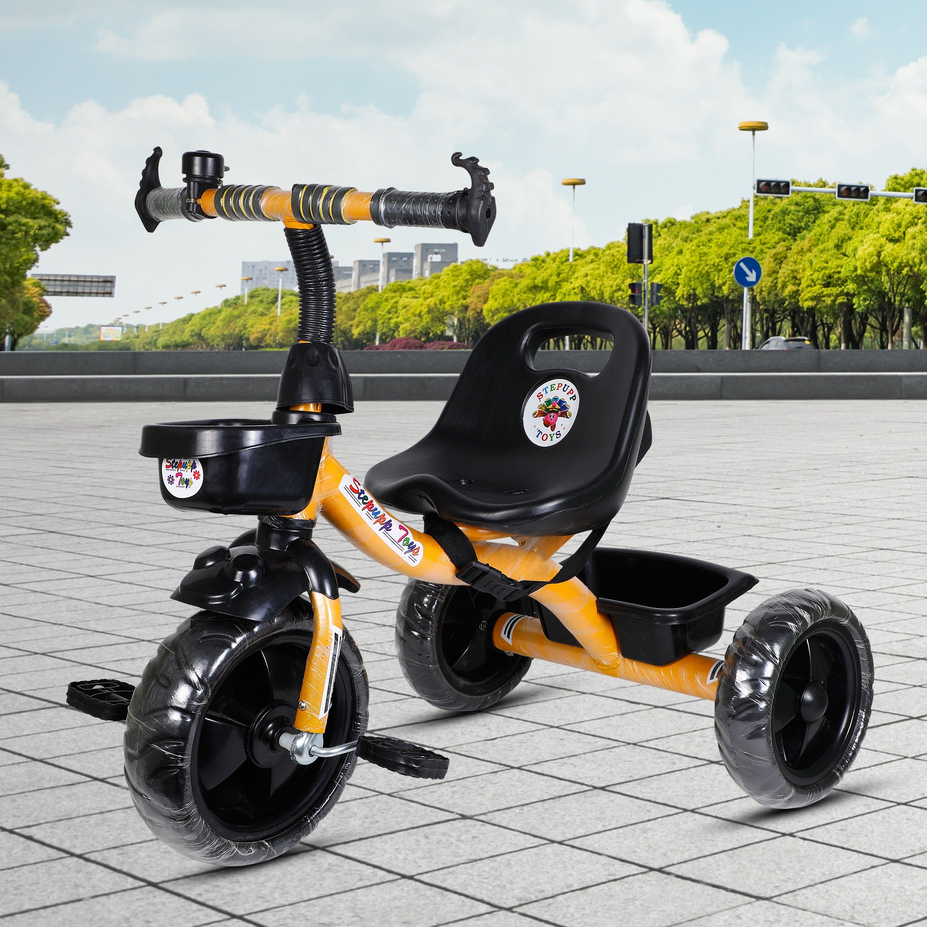 BABY TRICYCLE FOR KIDS WITH FRONT AND BACK BASKET YELLOW COLOUR KIDS TRICYCLE RECOMMENDED TRICYCLE FOR BABY GIRL OR TRICYCLE FOR BABY BOY OR TRICYCLE FOR TODDLER GIRL OR TRICYCLE FOR TODDLER BOY RECOMMENDED FOR TODDLER 1,2,3,4,5 YEAR CHILDREN TRICYCLE FOR KIDS STP G YELLOW BASKET-02 Tricycle-image-36