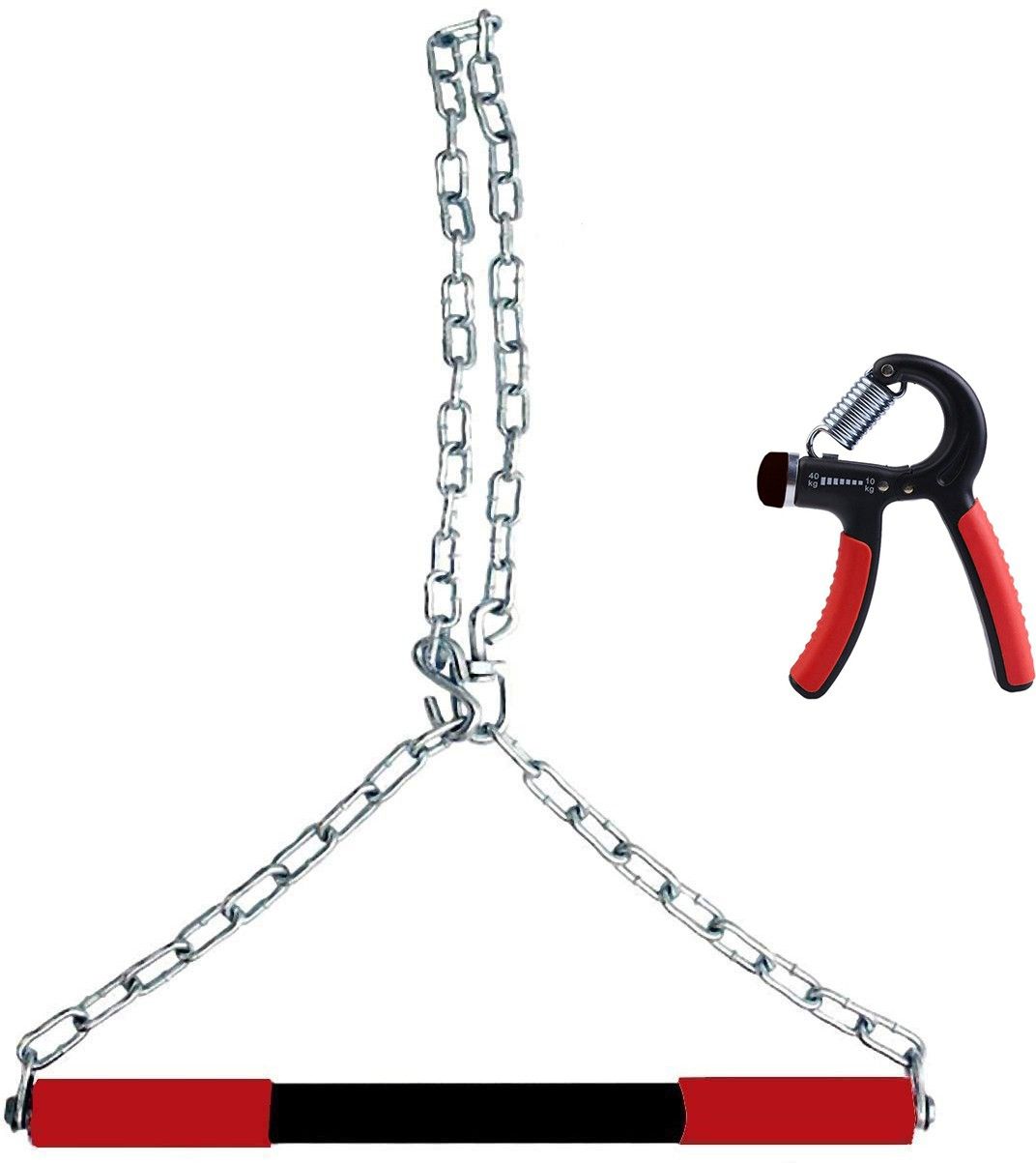 Hanging Chain Rod Chin up bar for height increasing with adjustable hand gripper for wrist exercise Fitness Accessory Kit Kit-image-1