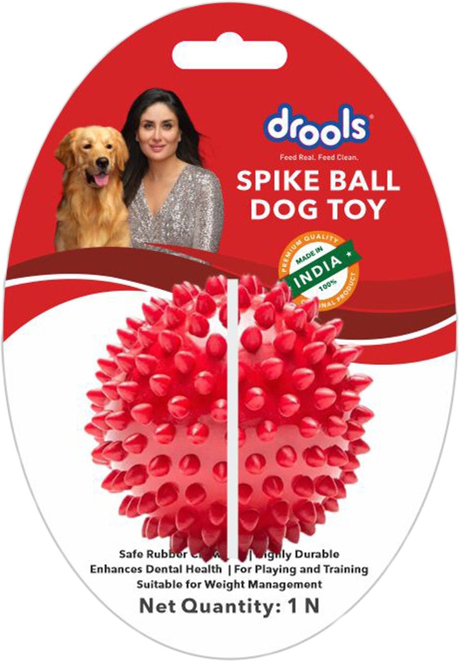 drools Non-Toxic Rubber Stud Spike Hard Ball Chew Toy 7.36cm ,130g for Rubber Ball For Dog-picture-47