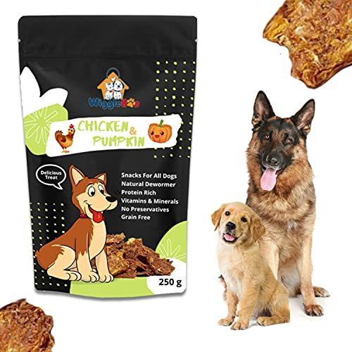 & Pumpkin Dog Treat | Protein Rich | Natural De-wormer | For All Dog Breed | 100% Natural Crunchy Snack | 250g Chicken, Vegetable Dog Treat-image-41
