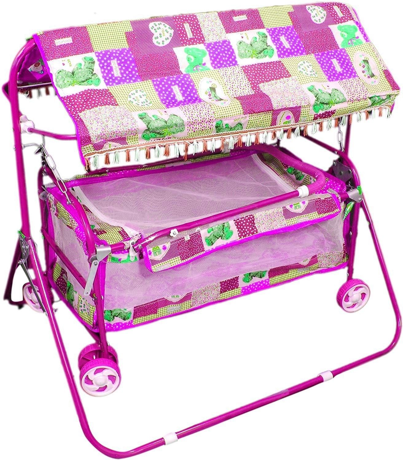 Baby Cradle Cum Stroller Pink Bassinet-image-45