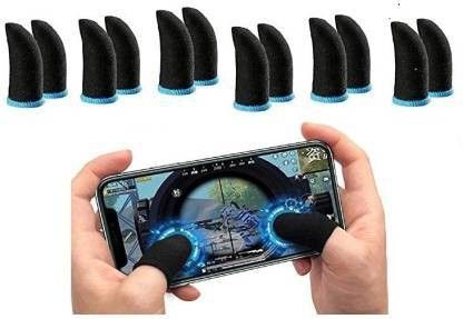 Call of Duty & PUBG Mobile Gaming Black-Blue color (6 Pair) Finger Sleeve-image-32