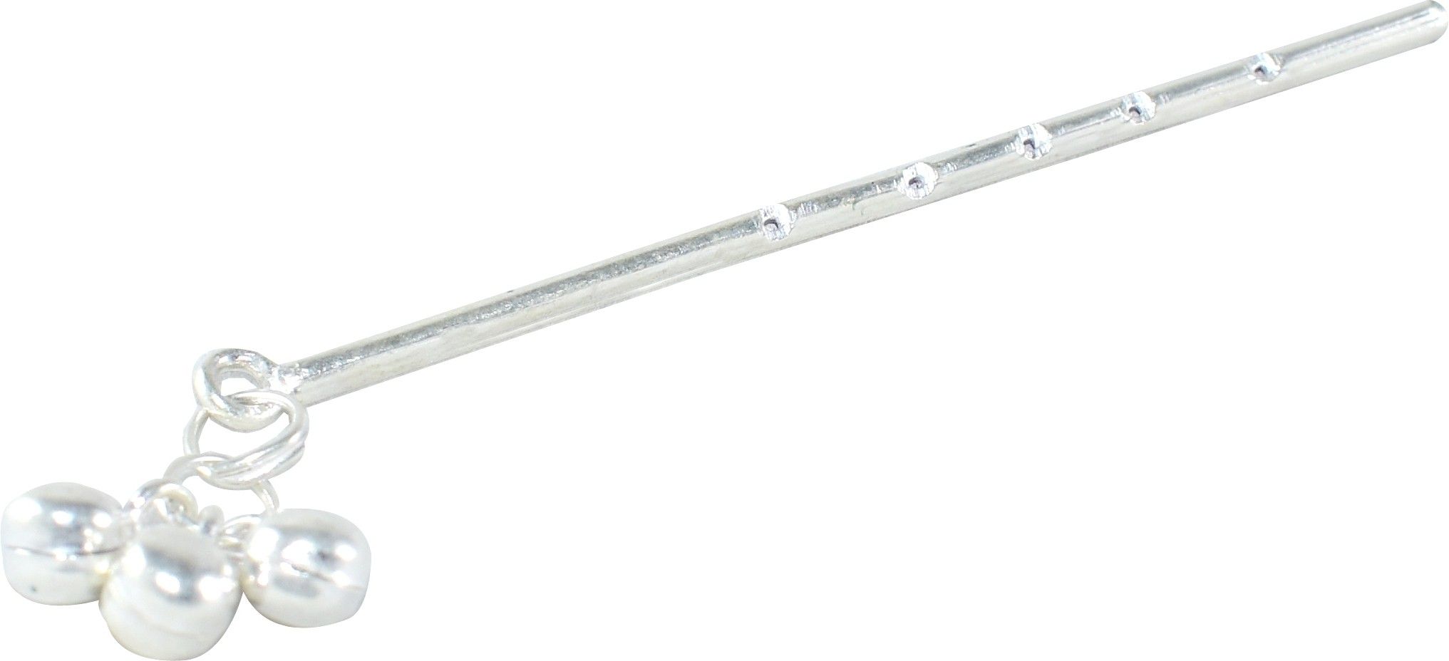 kmj pure silver flute/bansuri for lord krishna / laddu gopal ji and gifting purpose flute (size: 6.5cm) Silver Flute-picture-25