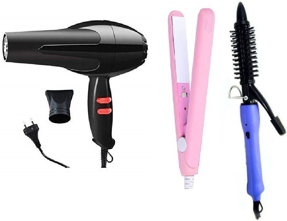 ROMARO 2888 Professional Salon Hair Dryer with 2 Heat and 2 Speed Setting 1500 WATT Dryer, AIO-16B Hair Curler for Women and MINI Ceramic Plate Straightener with Plastic Container to Carry (Multicolor) Personal Care Appliance Combo-image-22