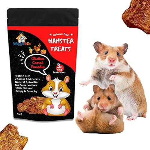 Chicken, Carrot & Pumpkin Hamster Treat | Travel Pack | Protein Rich | Natural Detoxifier | 100% Natural Crunchy Food Snack | 45g Chicken, Vegetable Hamster Treat-image-43