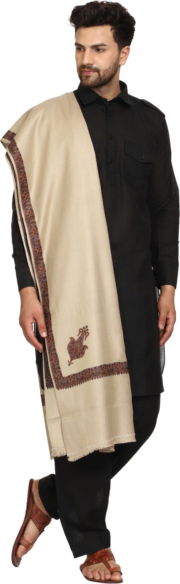 swi stylish Wool Embroidered Men Shawl-picture-27
